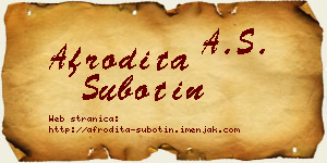 Afrodita Subotin vizit kartica